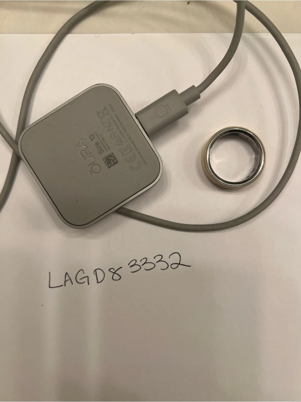 Gold Oura Ring 4, Size 13, with Charging Port